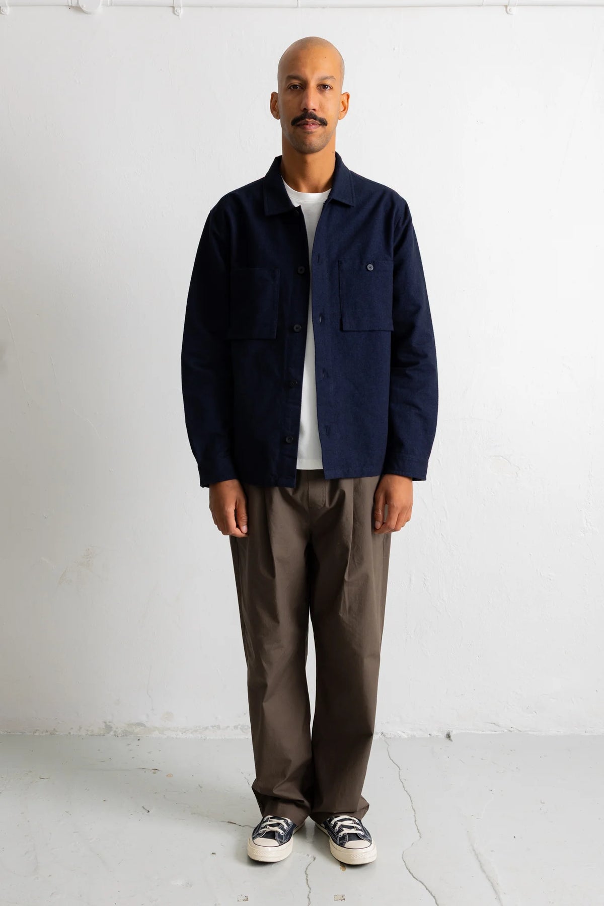 Patch Overshirt - Navy Moleskin