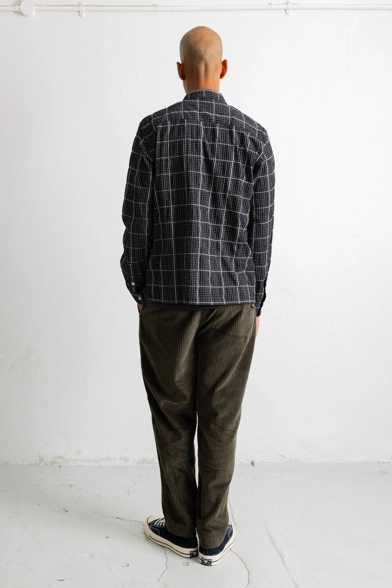 Patch Shirt - Black Windowpane Check