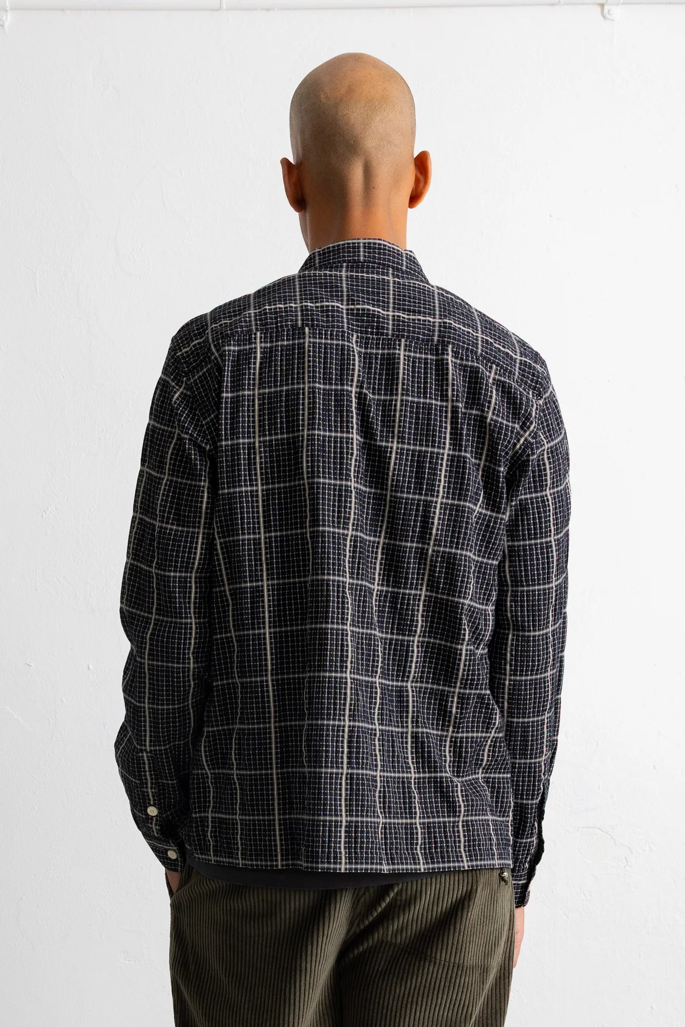 Patch Shirt - Black Windowpane Check