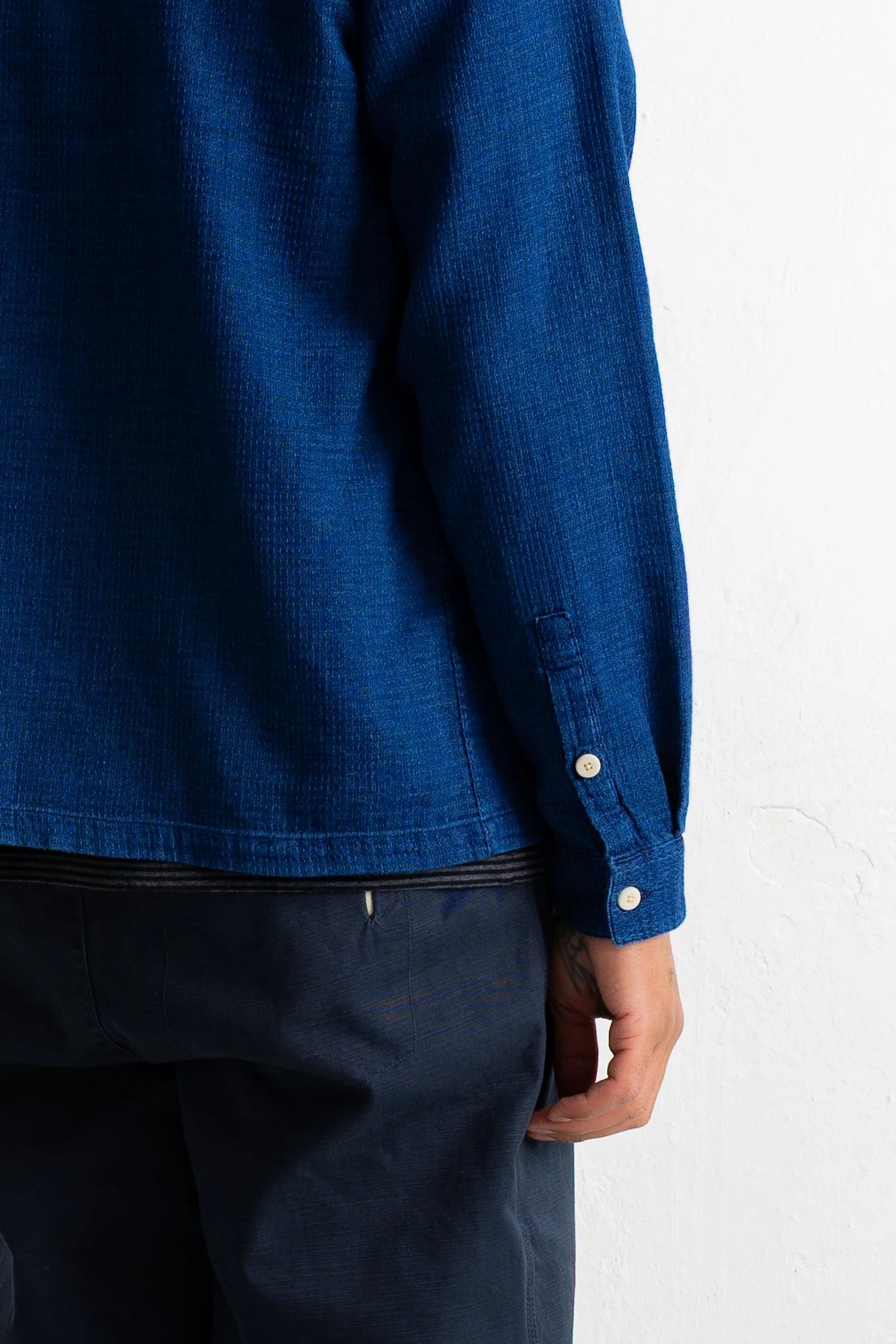 Patch Shirt - Indigo Basketweave
