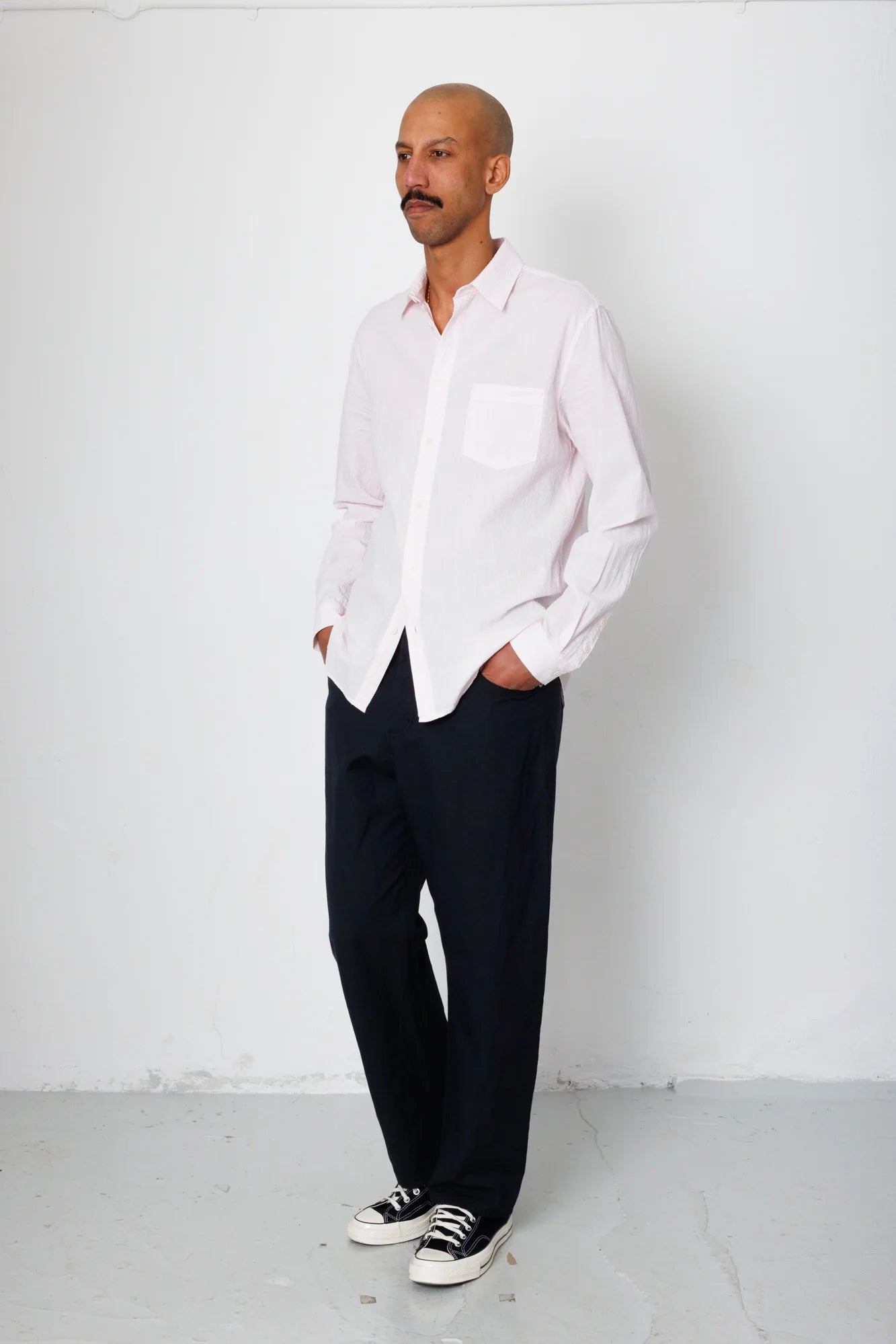 Relaxed Fit Shirt - Pink Fine Stripe