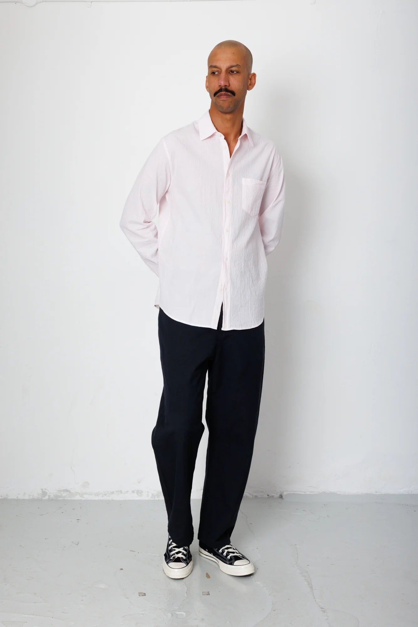 Relaxed Fit Shirt - Pink Fine Stripe