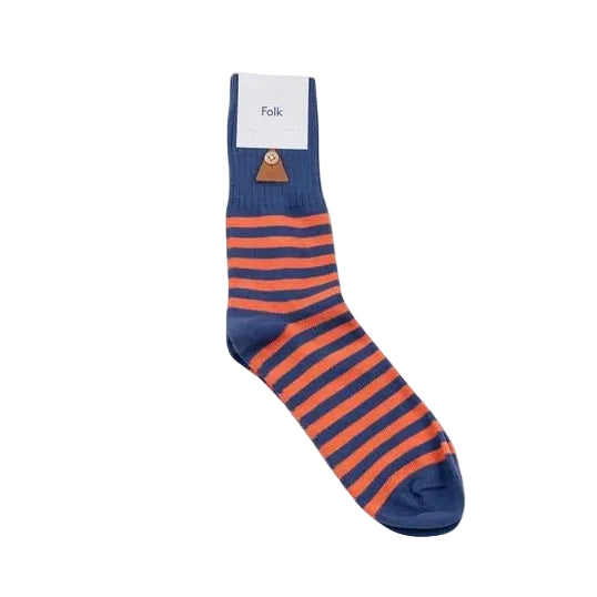 Stripe Socks - Orange Blue Stripe