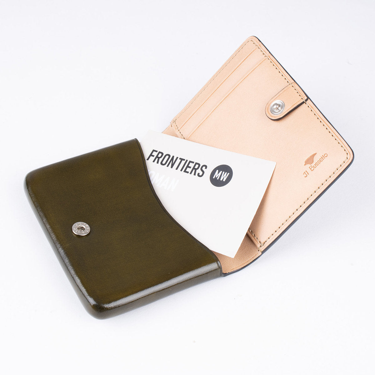Bifold Button Card Holder - Pesto
