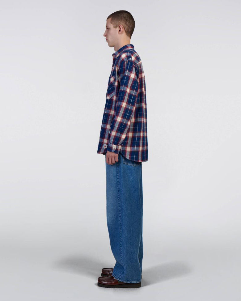 Work Shirt LS - Navy/Red