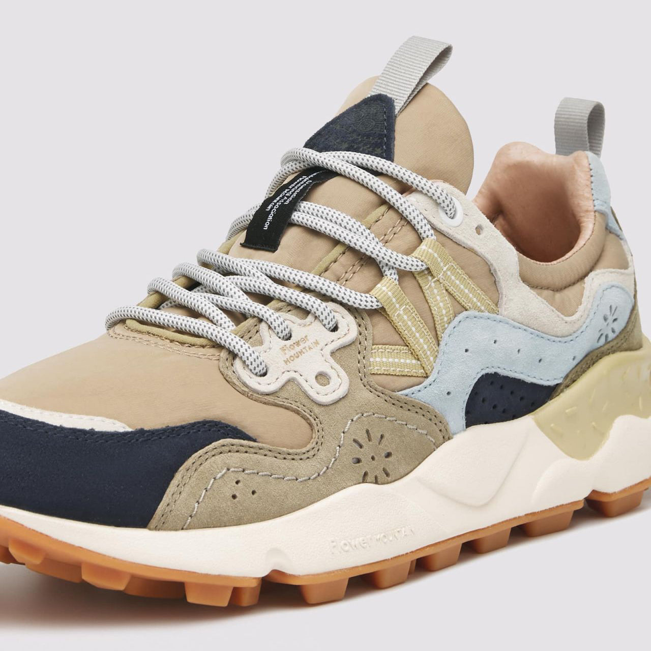 Yamano 3 Man Trainers - Navy/Brown/Army Green