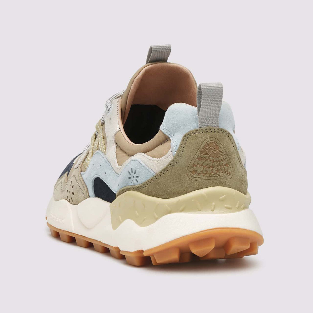 Yamano 3 Man Trainers - Navy/Brown/Army Green