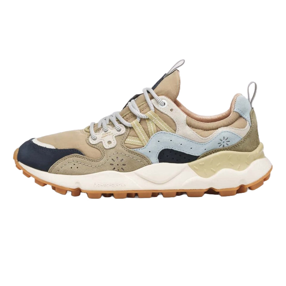 Yamano 3 Man Trainers - Navy/Brown/Army Green
