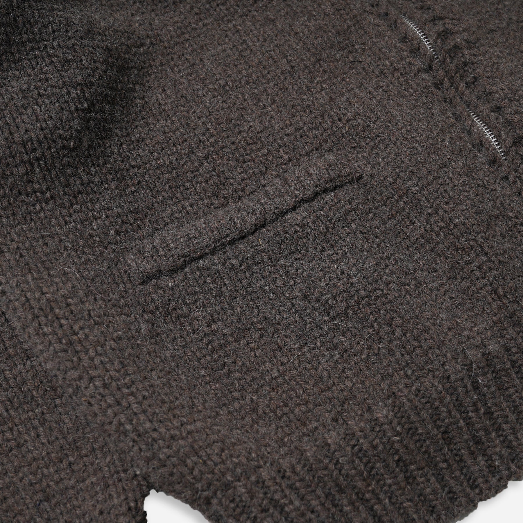Wool Heavy Cowichan Zipup Cardigan - Sephia