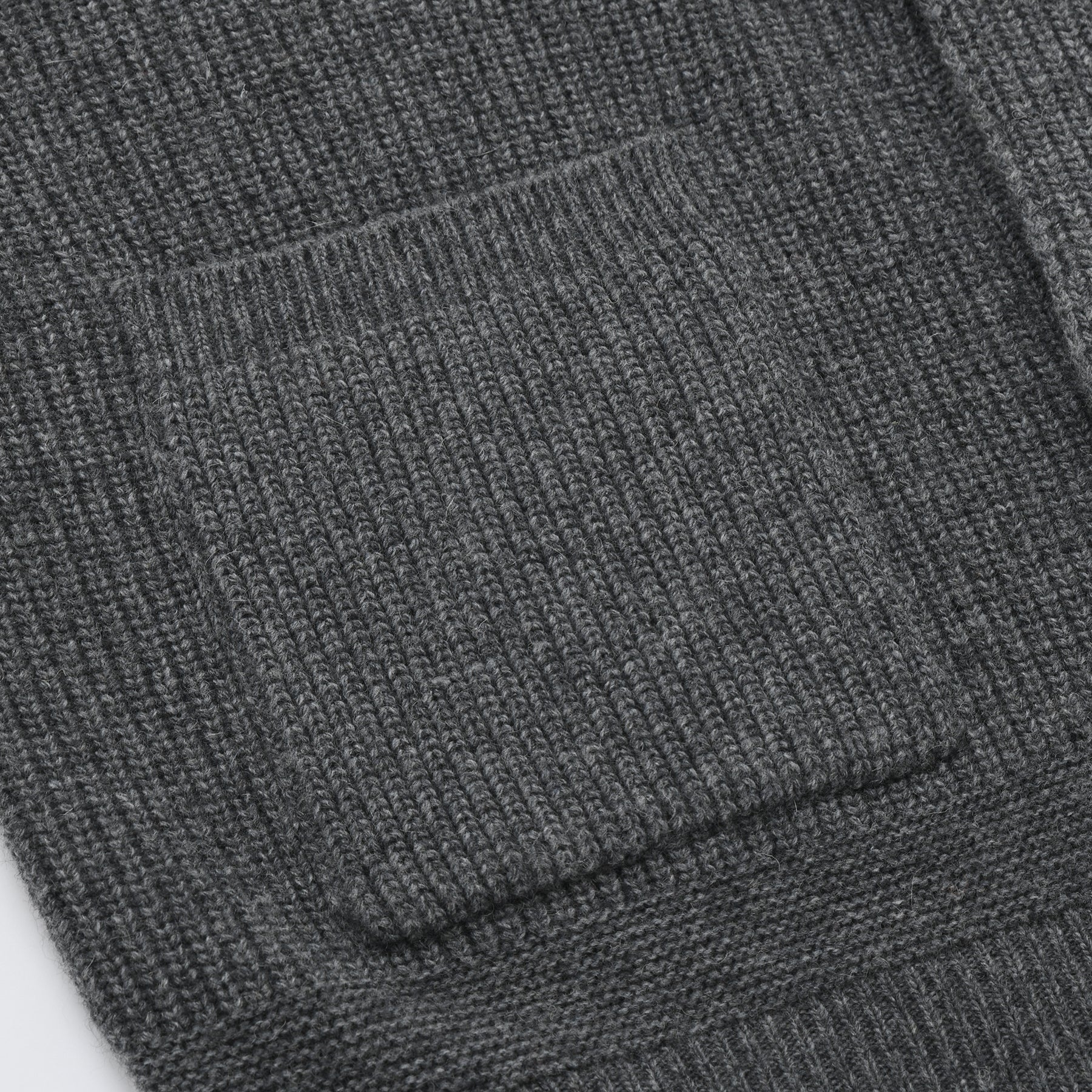 Wool Heavy Wool Round Cardigan - Dark Grey