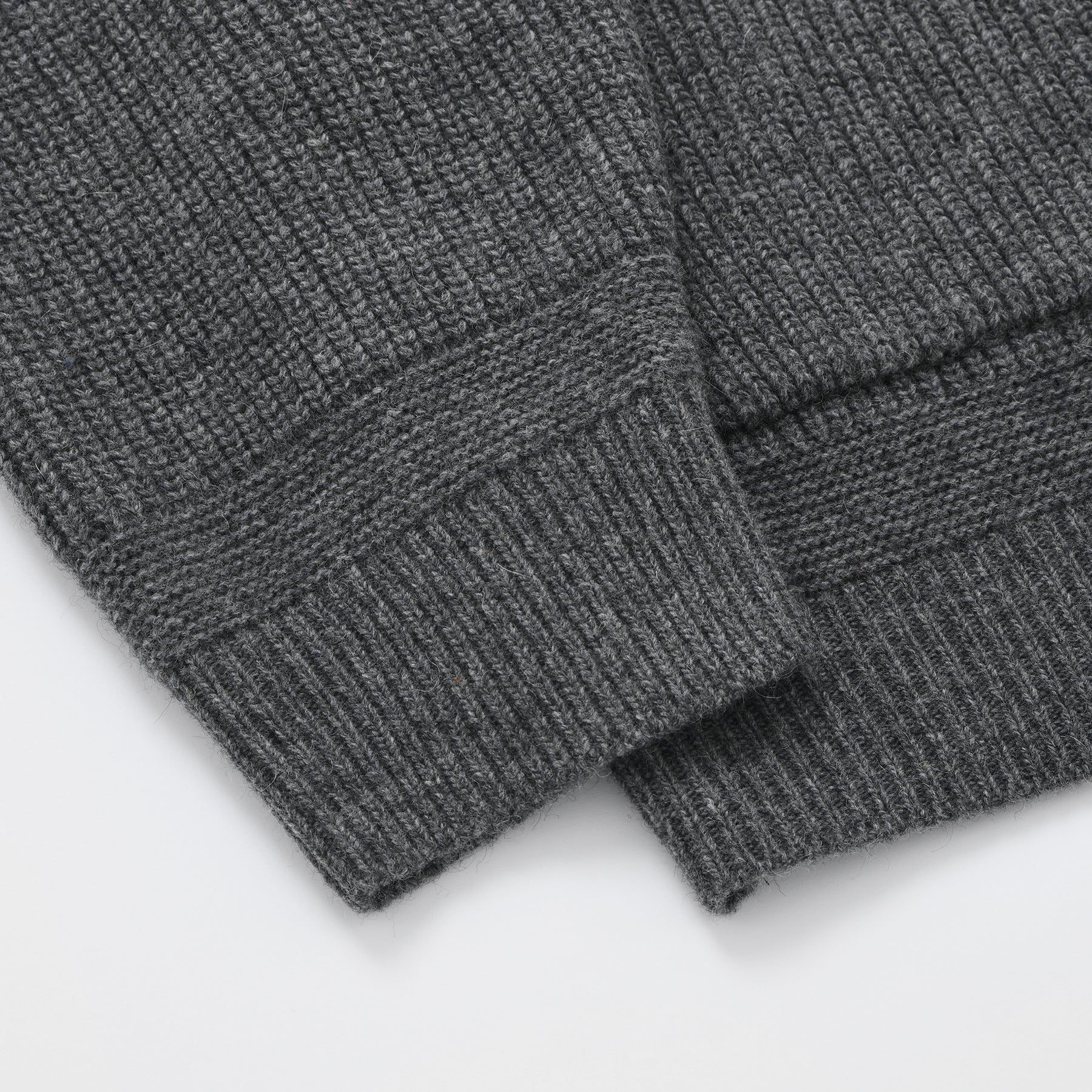 Wool Heavy Wool Round Cardigan - Dark Grey