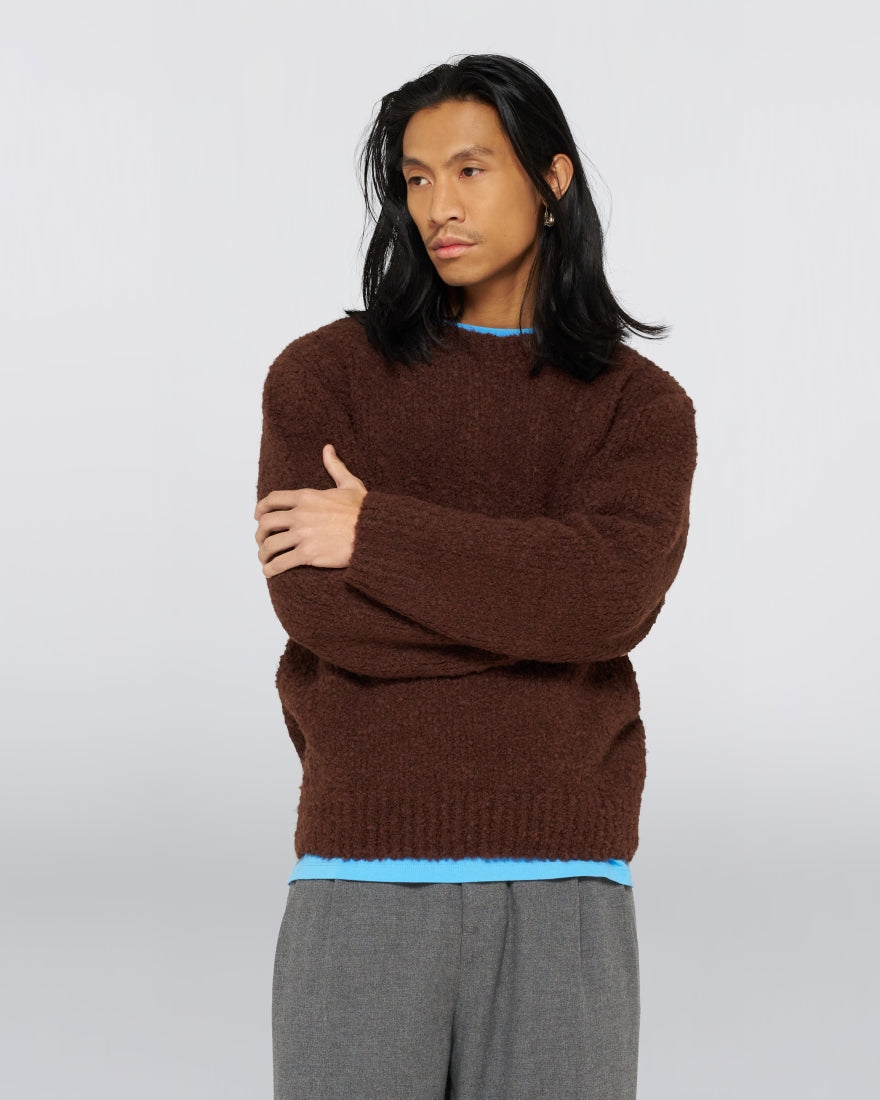 Dun Textured Sweater - Rum Raisin