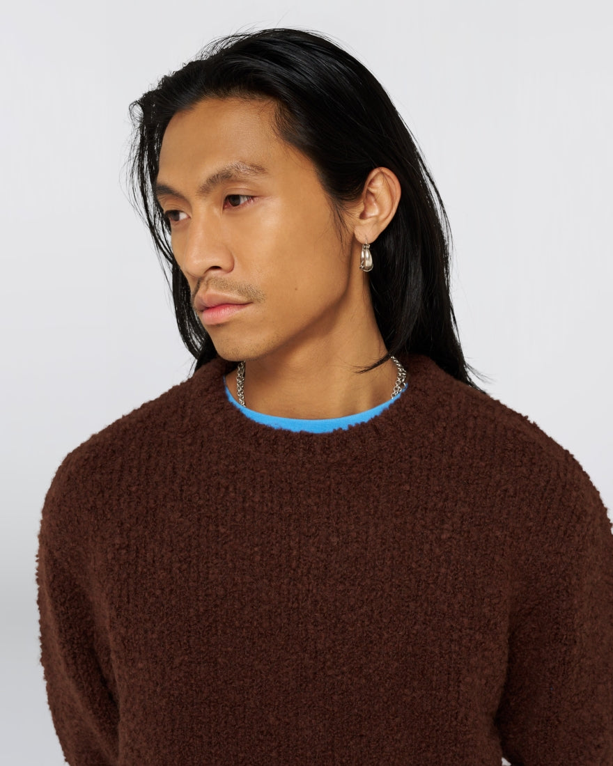 Dun Textured Sweater - Rum Raisin