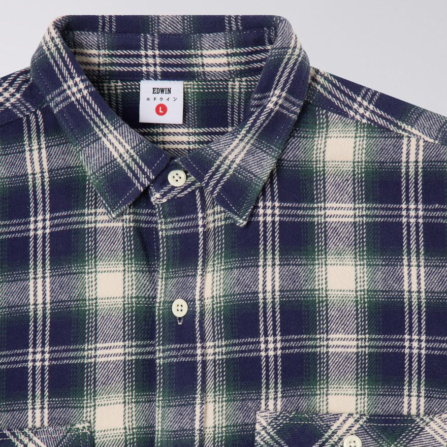 Work Shirt LS - Navy/Green