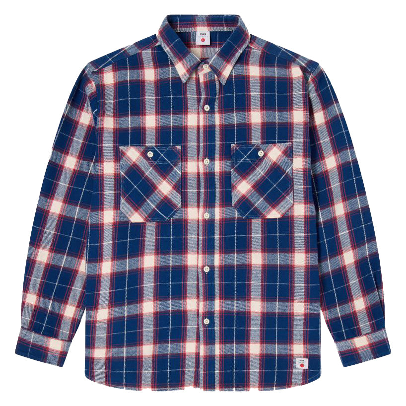 Work Shirt LS - Navy/Red