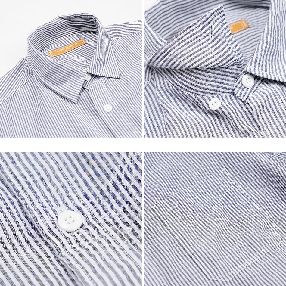 OG Stripe Seersucker Shirt - Black