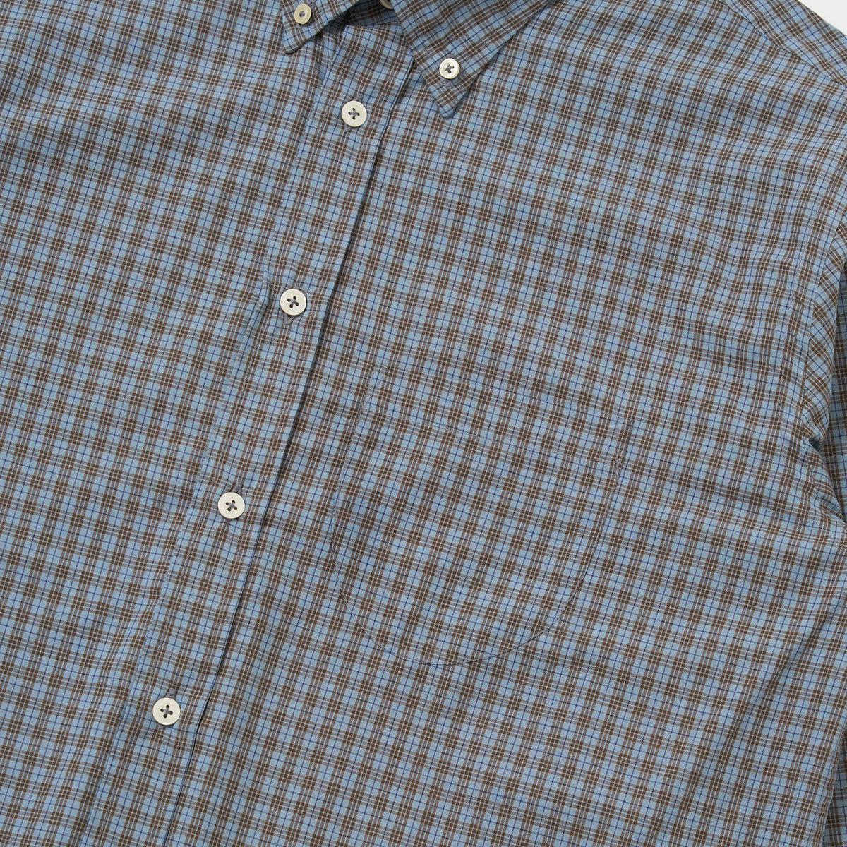 Lazy Day Shirt - Pale Blue Check Plaid