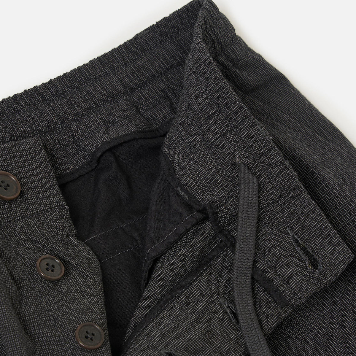 Pleated Track Pant - Charcoal Seattle Cotton