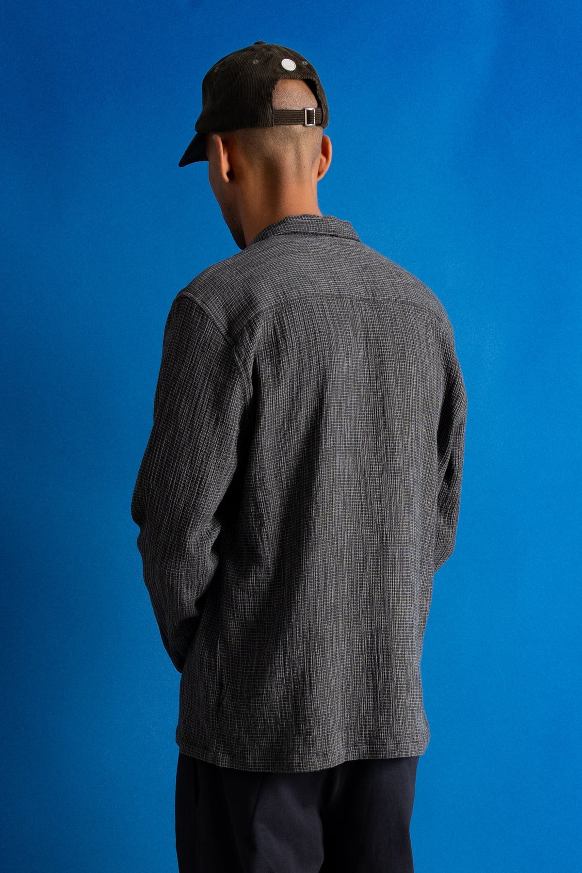Patch Shirt - Black Mini Grid Check