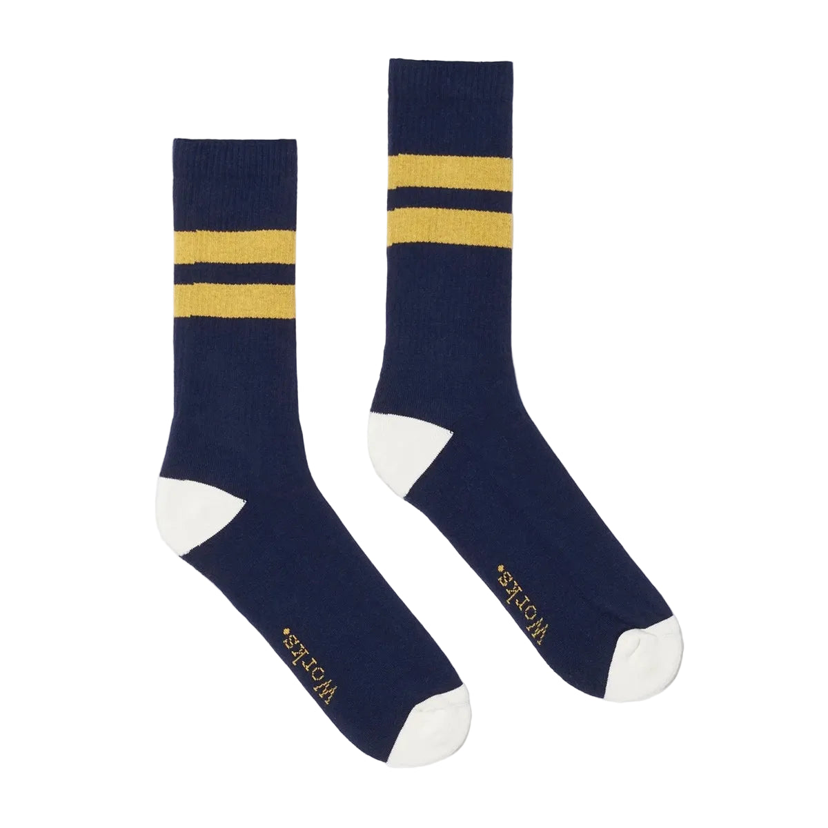 Sport Sock - Navy/Yellow Cotton Rib