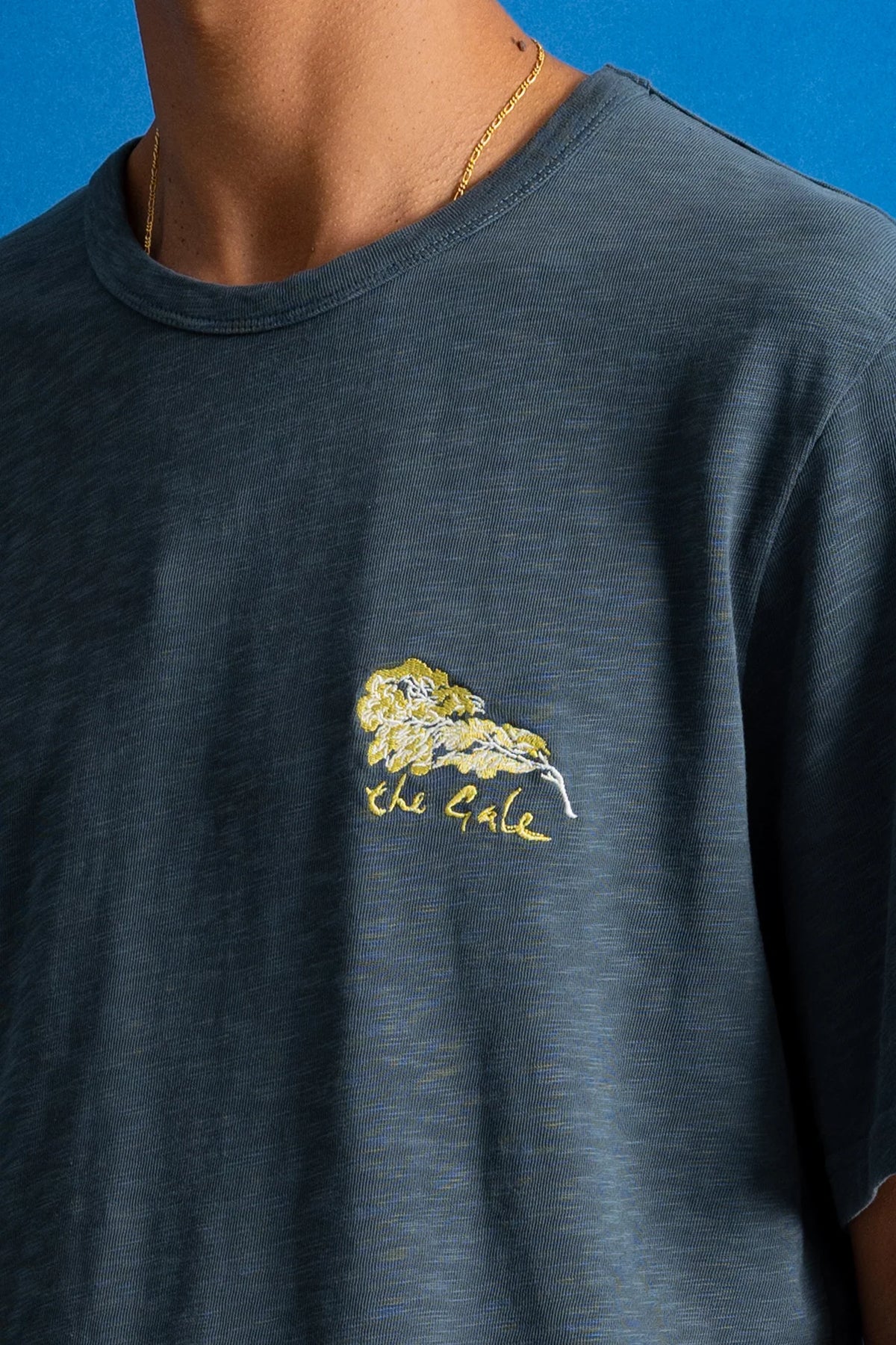 Slub Embroidered T-Shirt - Gale Tree | Folk x Goss Brothers