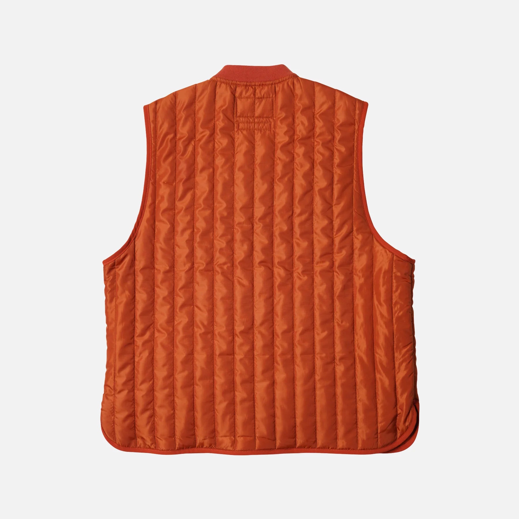 Polyester Stripe Quilted Mil Liner Vest - Orange