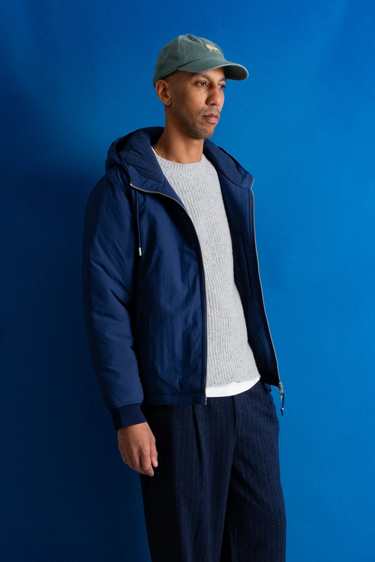 Wadded Hoodie - Soft Navy Nylon