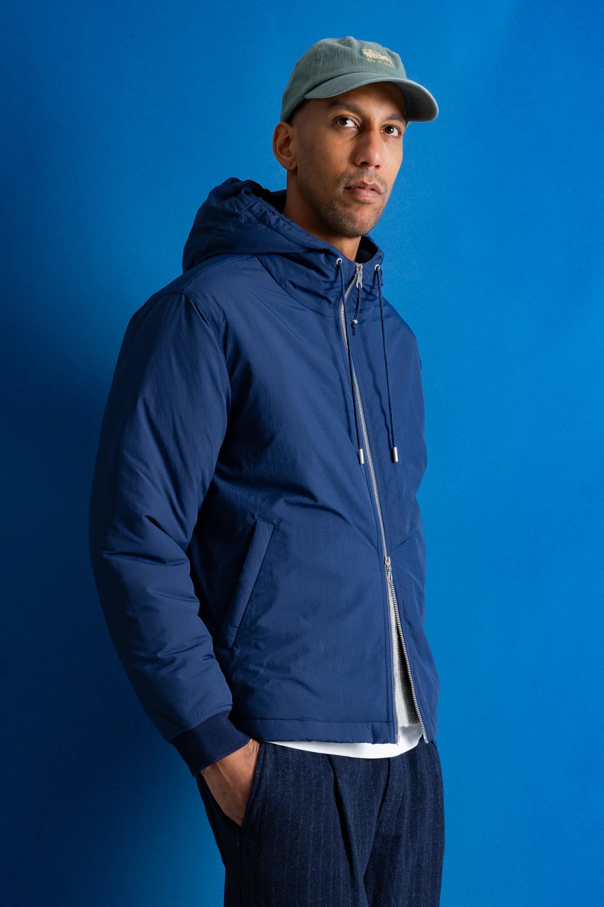 Wadded Hoodie - Soft Navy Nylon