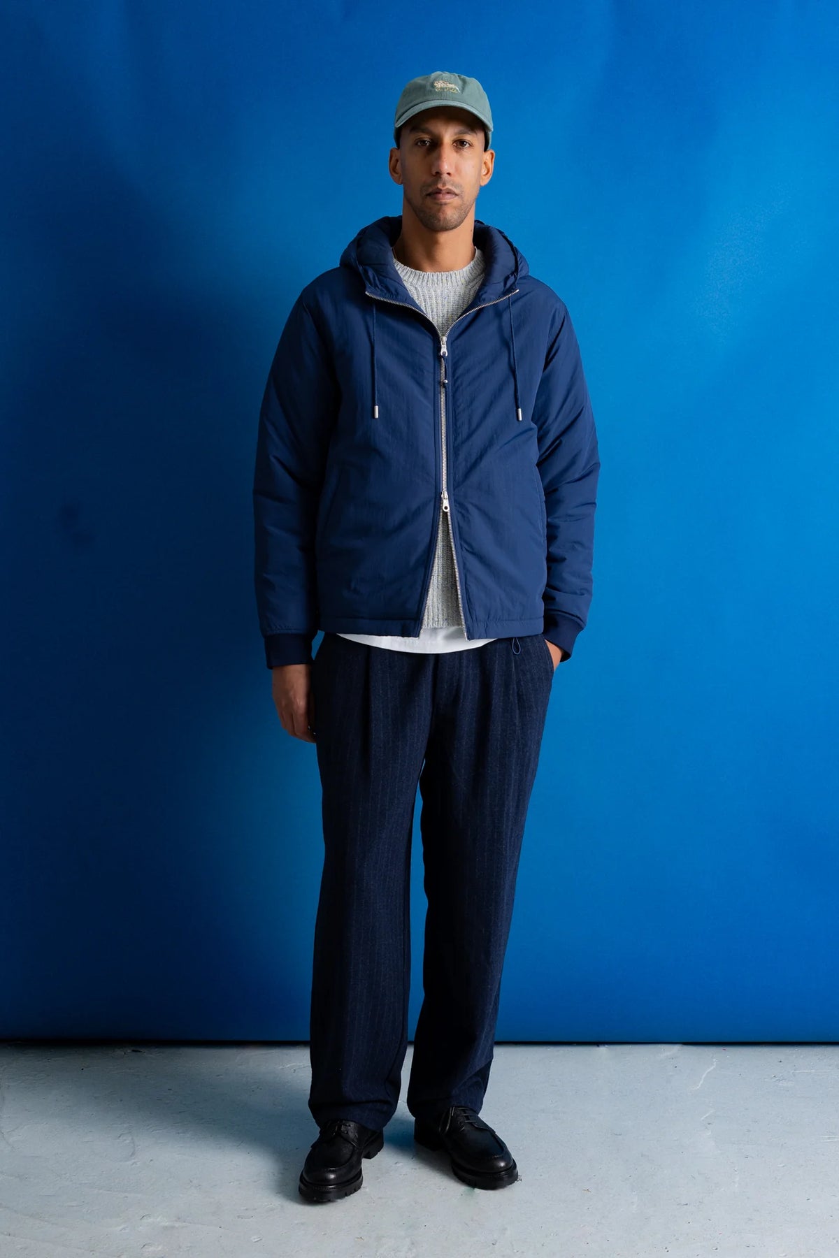 Wadded Hoodie - Soft Navy Nylon
