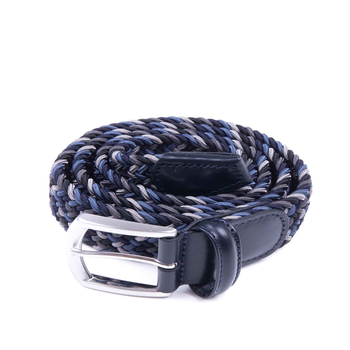 Belt - Blue/Grey/Black Woven Elasticated