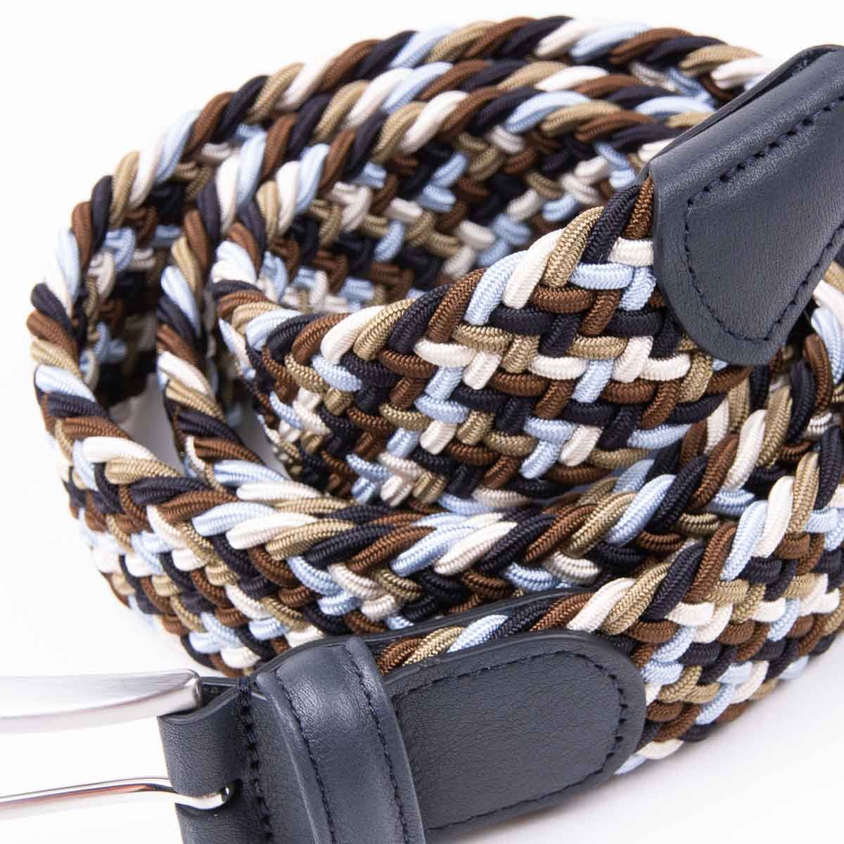 Belt - Blue/Gold/White Woven Elasticated