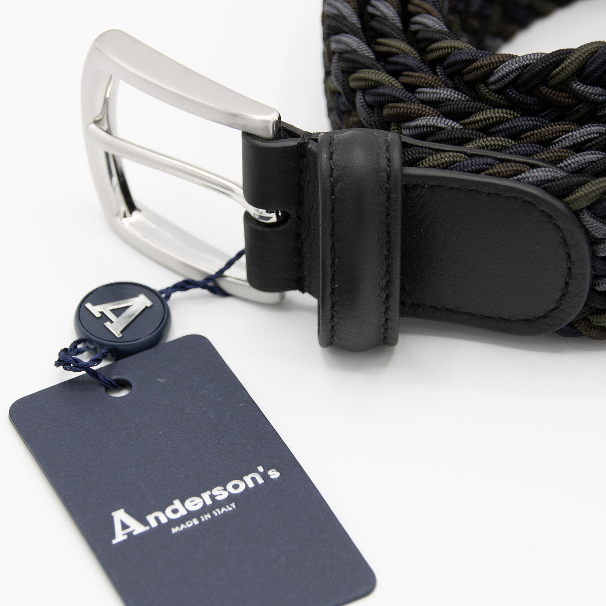 Belt - Grey/Navy/Olive Woven Elasticated