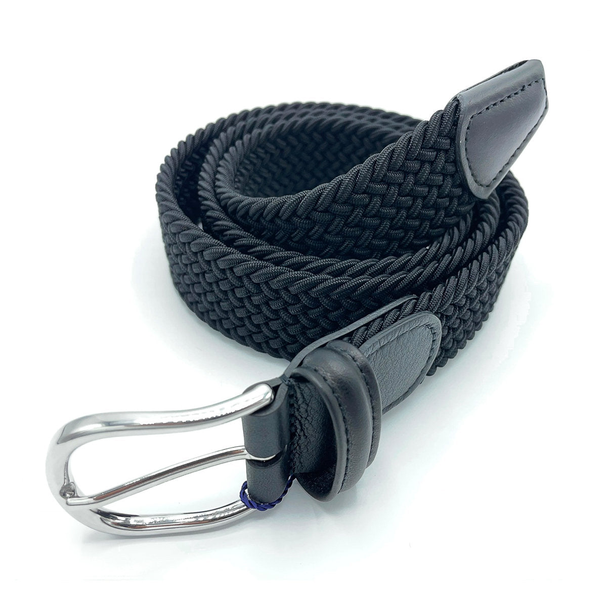 Belt - Black Woven Elasticated
