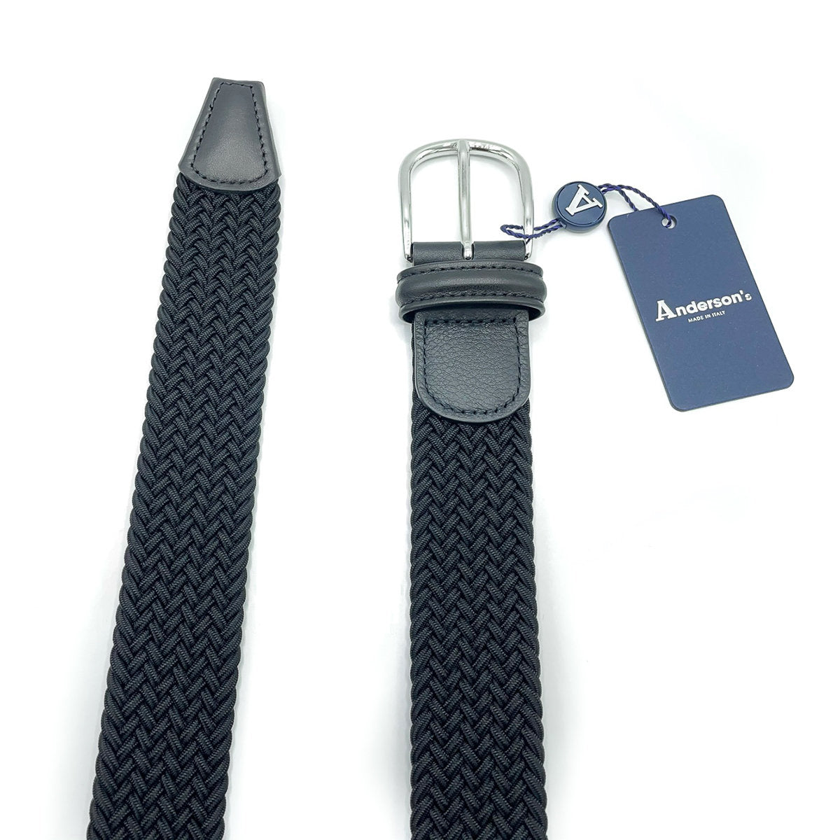 Belt - Black Woven Elasticated