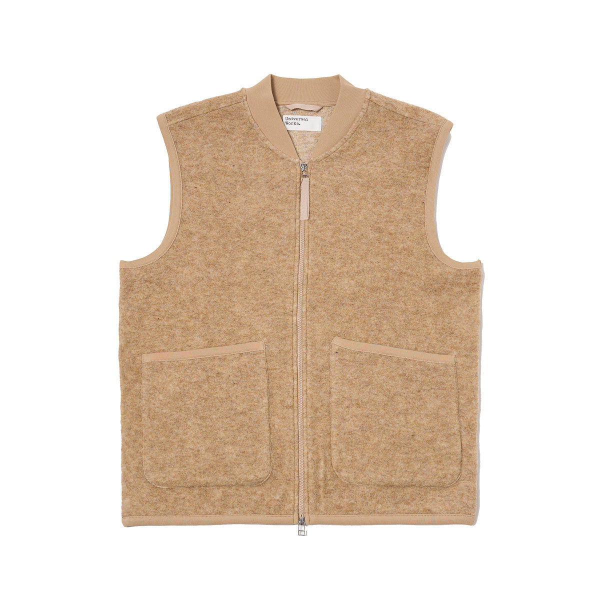 Zip Waistcoat - Fawn Wool Fleece
