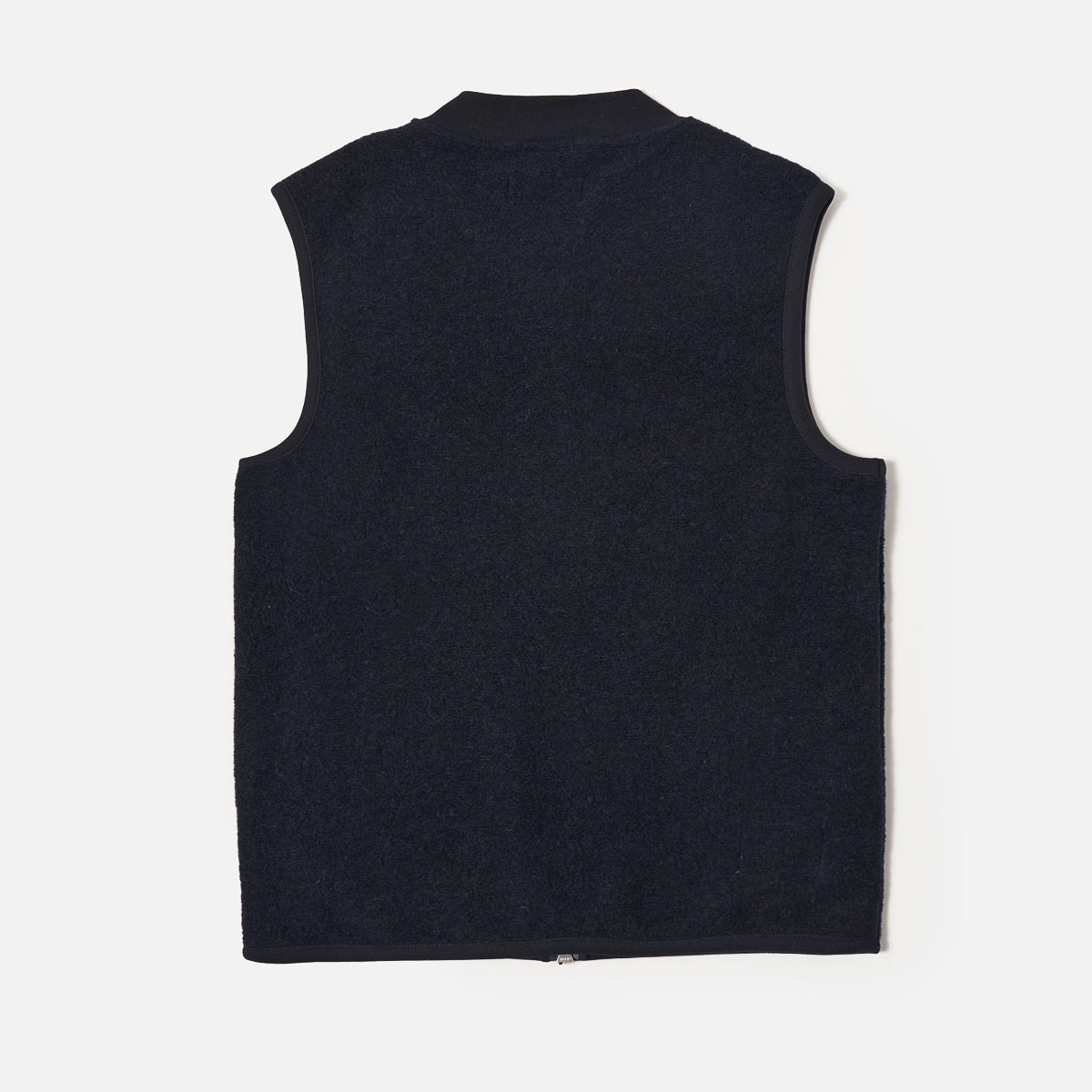 Zip Waistcoat - Navy Wool Fleece