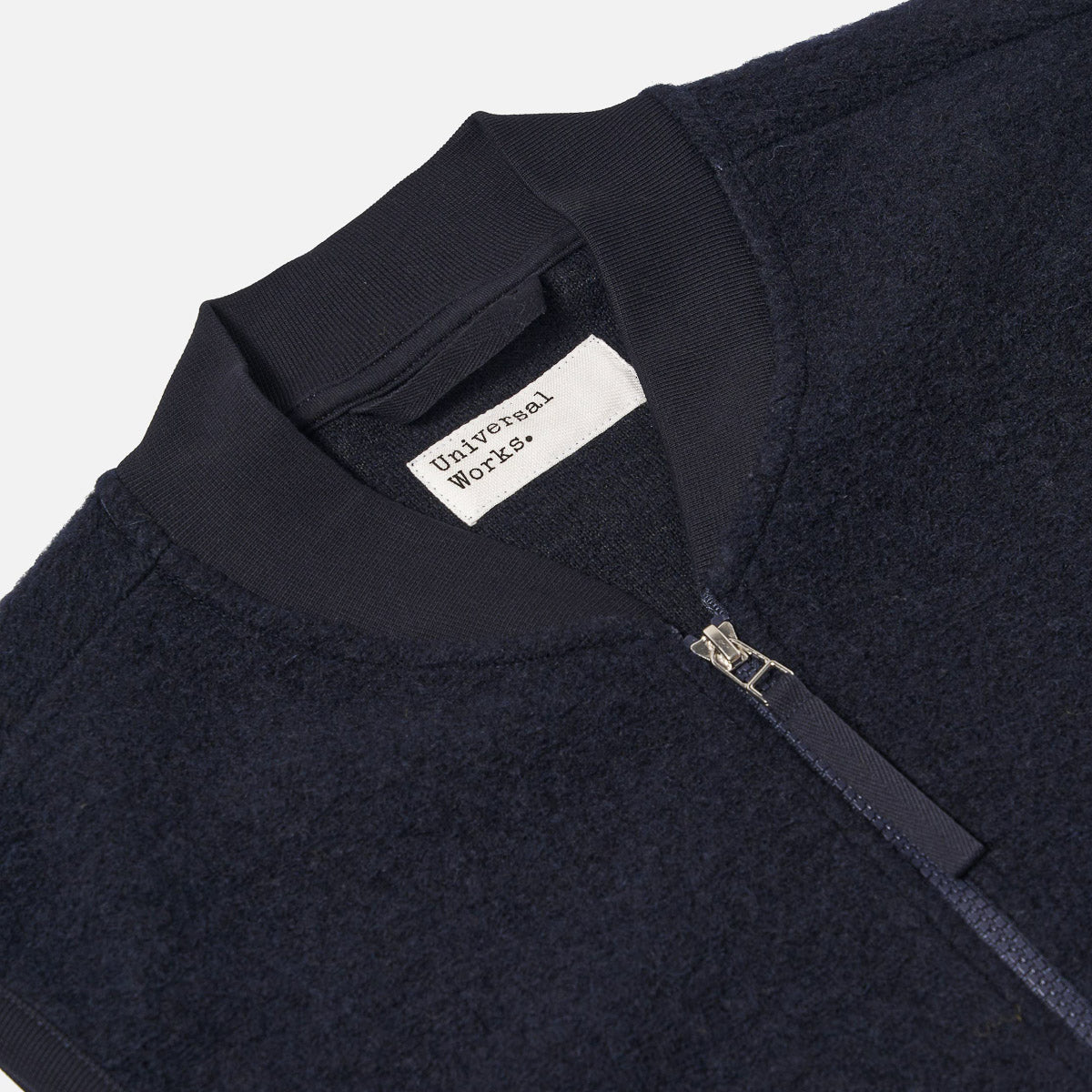 Zip Waistcoat - Navy Wool Fleece