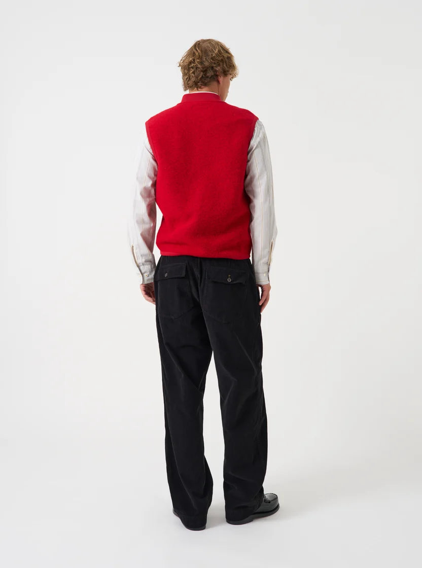 Zip Waistcoat - Scarlet Wool Fleece
