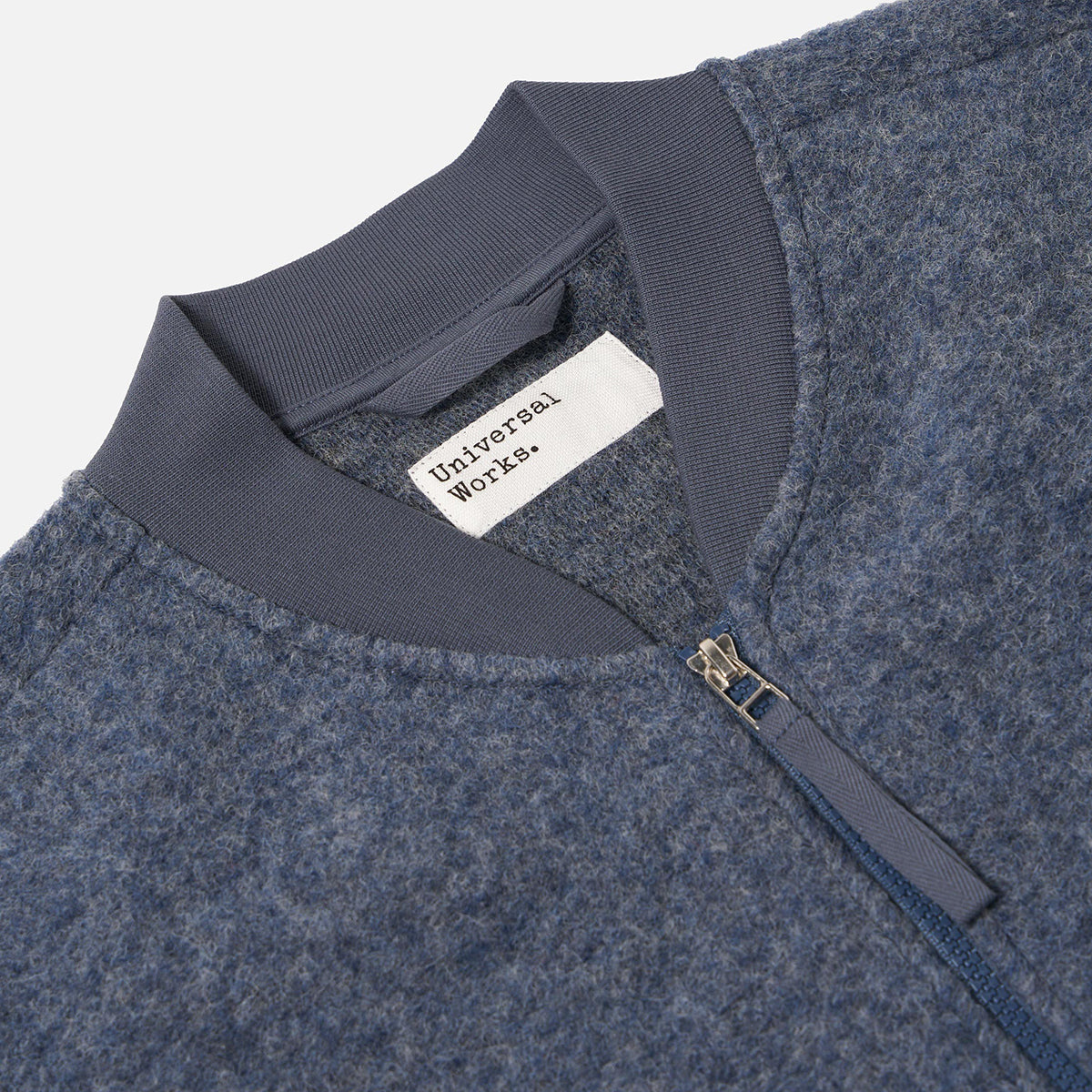 Zip Waistcoat - Slate Blue Wool Fleece