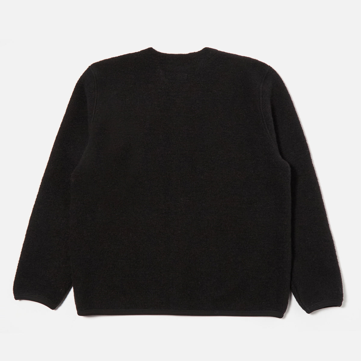 Cardigan - Black Wool Fleece
