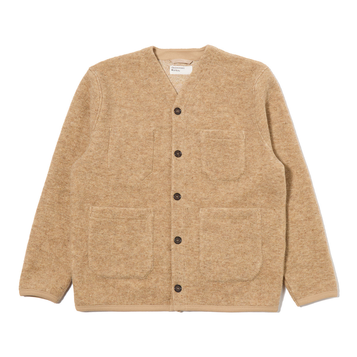 Cardigan - Fawn Wool Fleece