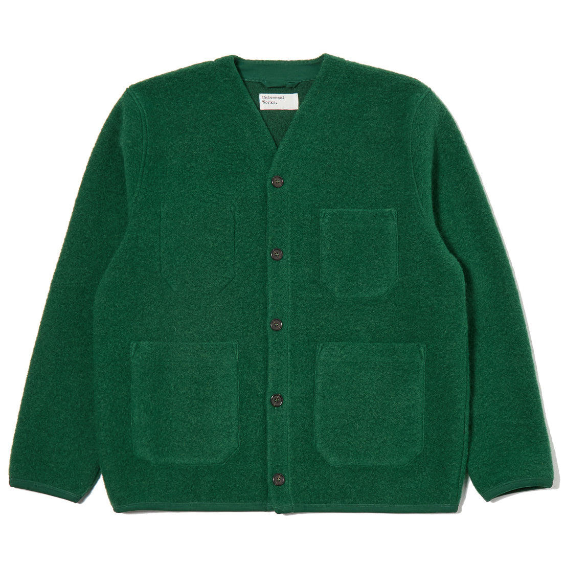Cardigan - Green Wool Fleece