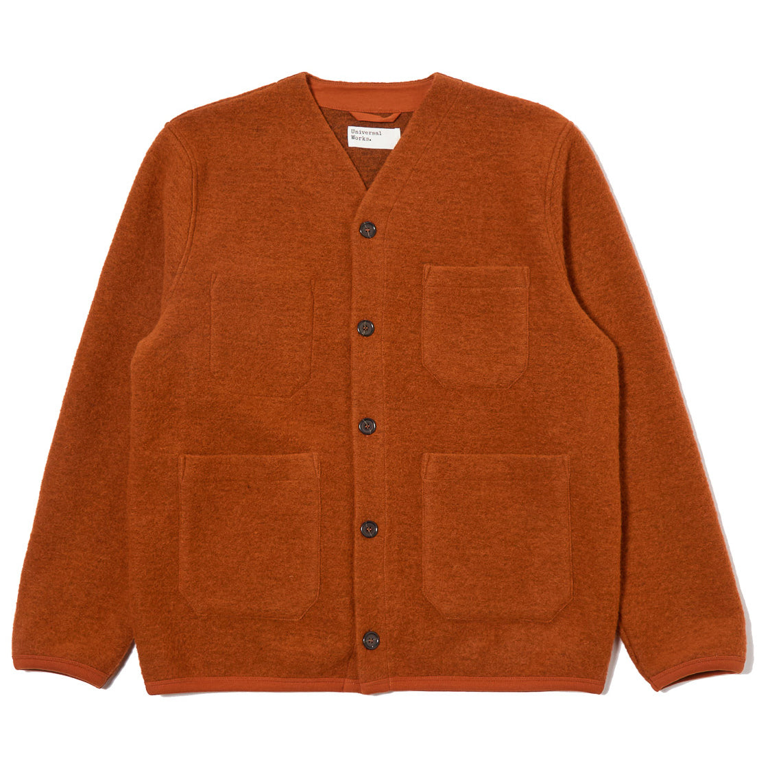 Cardigan - Rust Wool Fleece