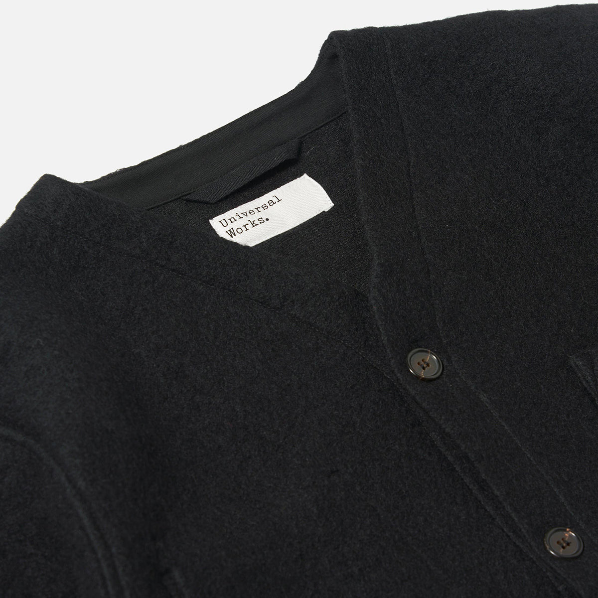 Cardigan - Black Wool Fleece
