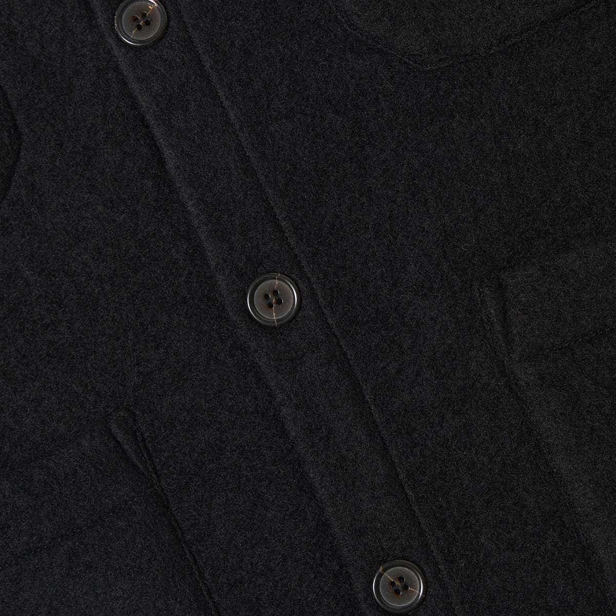 Cardigan - Black Wool Fleece