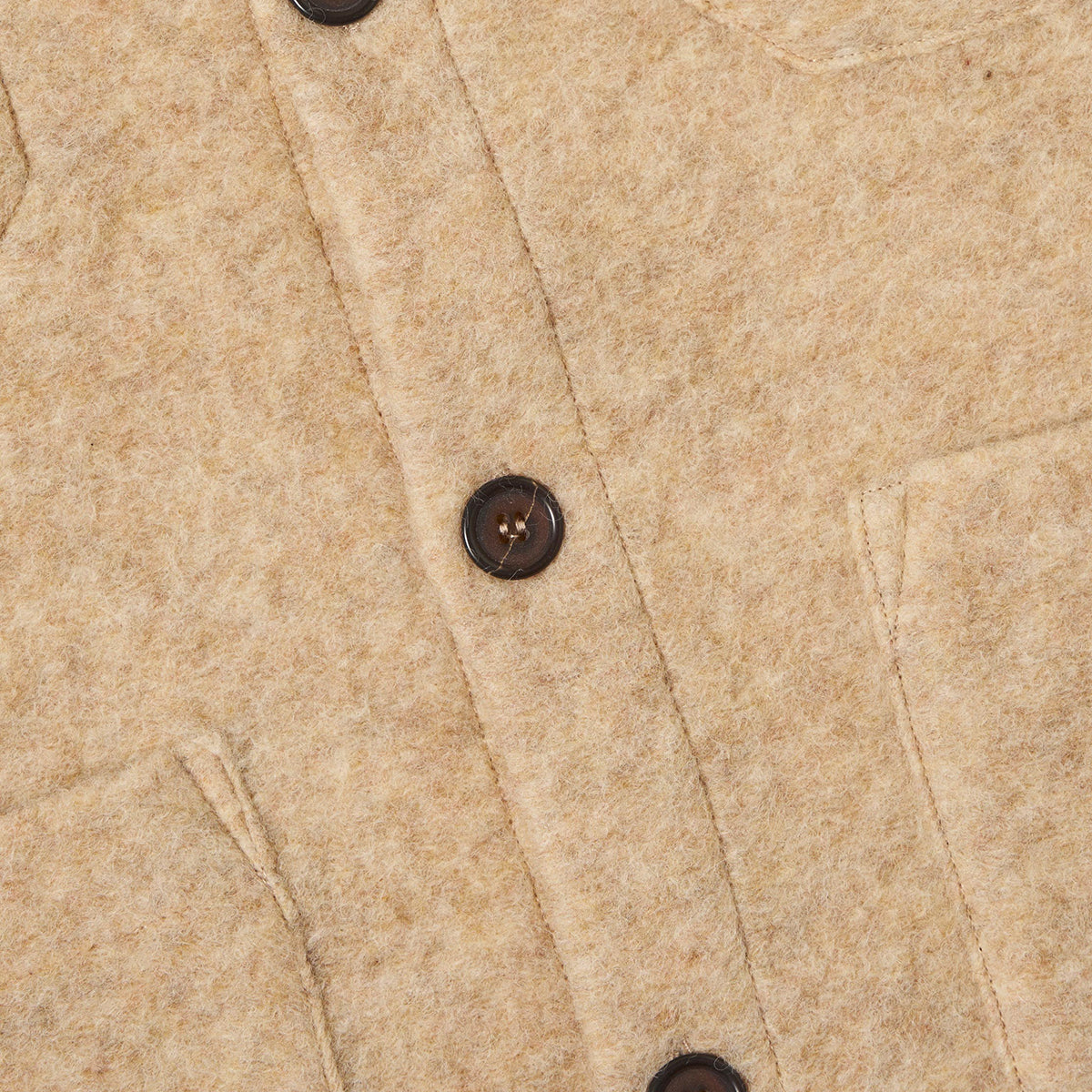 Cardigan - Fawn Wool Fleece