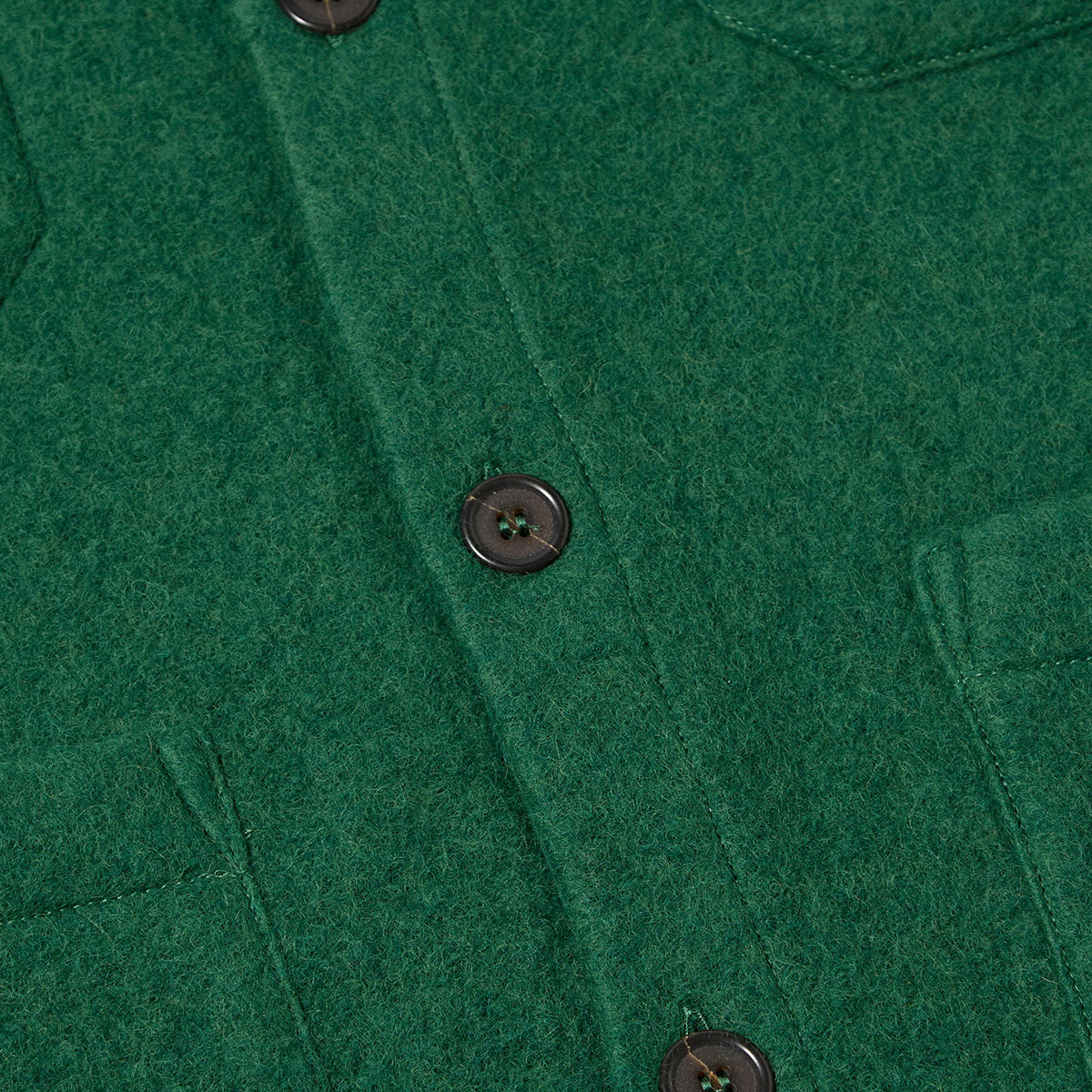Cardigan - Green Wool Fleece