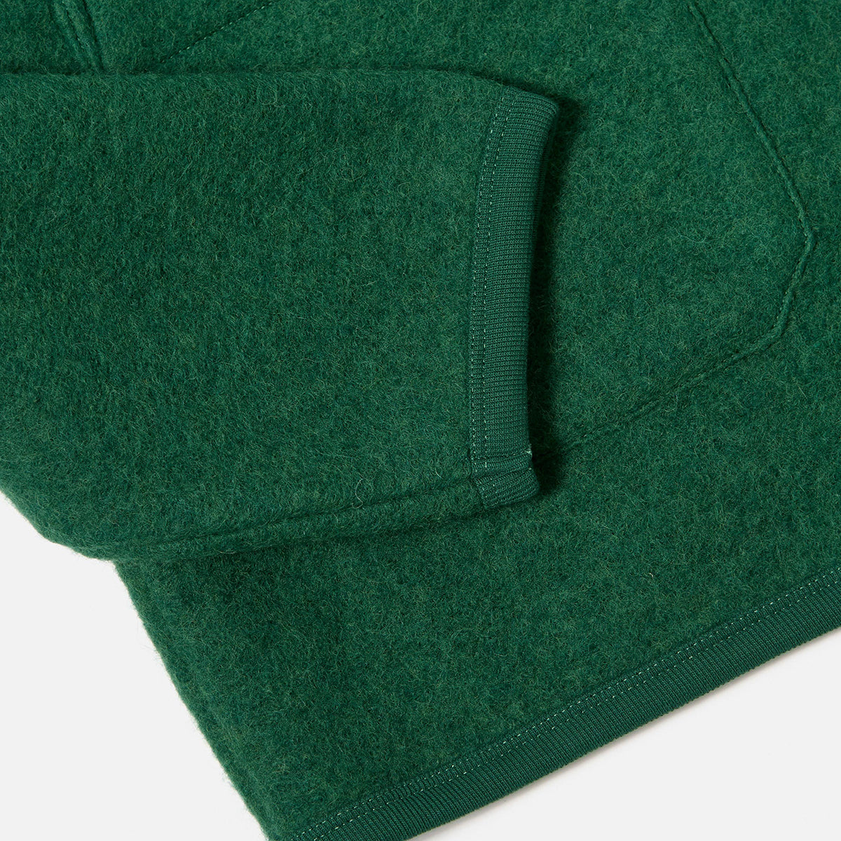 Cardigan - Green Wool Fleece