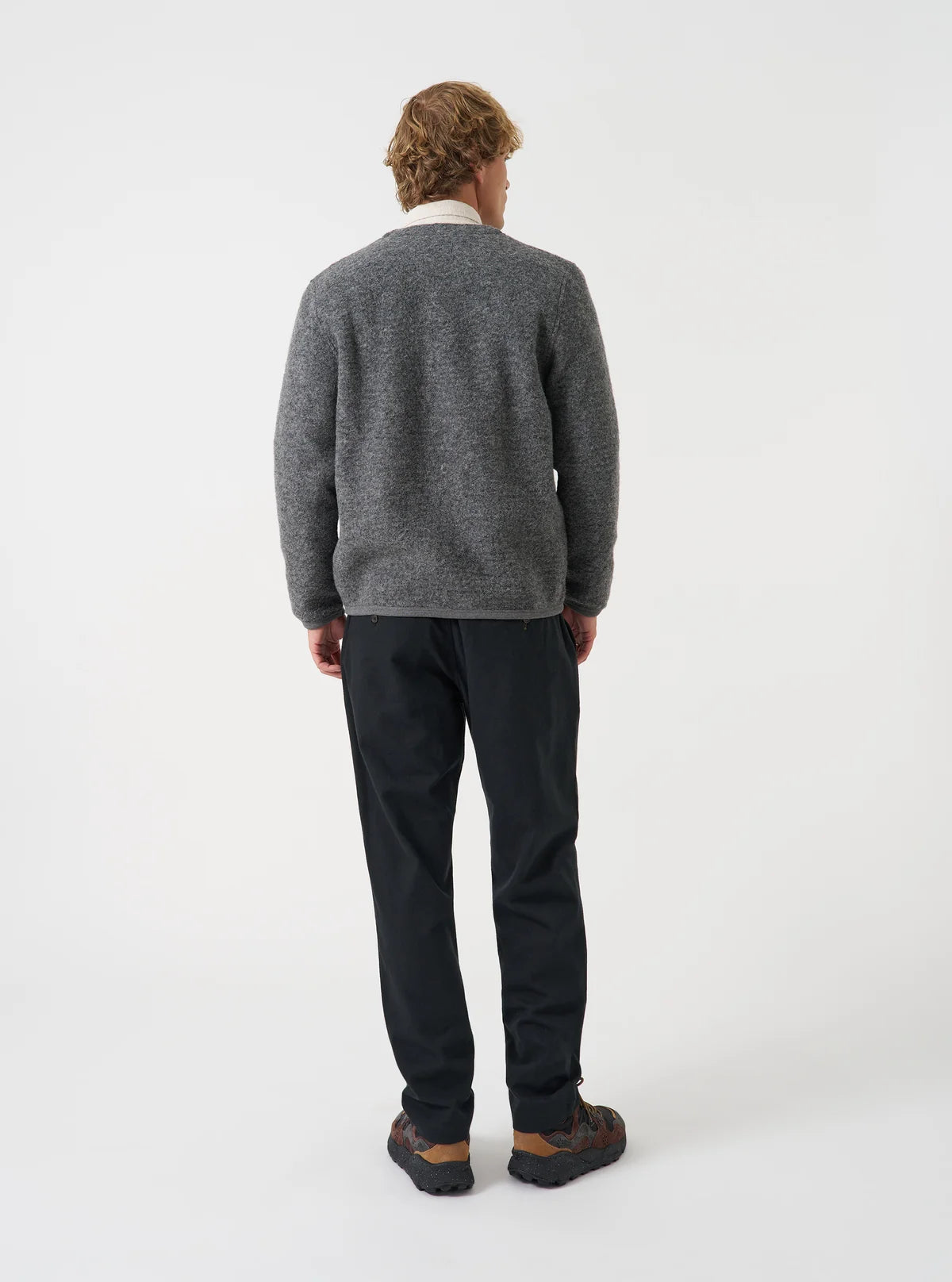Cardigan - Grey Marl Wool Fleece