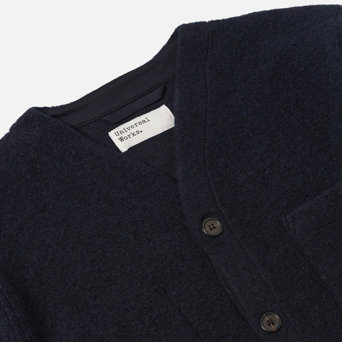 Cardigan - Navy Wool Fleece